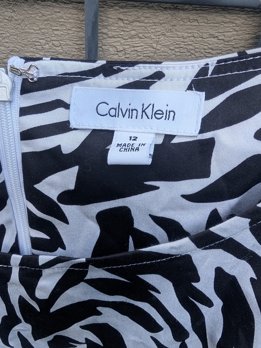 Calvin Klein Girls' Black & White Zebra Print Skirt